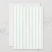 Invitation Baby Shower Garçon Pêche Rayures Vertes (Dos)