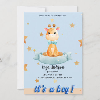 INVITATION BABY SHOWER GARÇON PERSONNALISÉ