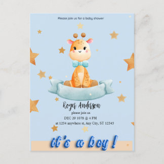 INVITATION BABY SHOWER GARÇON PERSONNALISÉE