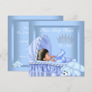 Invitation Baby Shower Garçon Petit Prince Afro-Américain