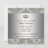 Invitation Baby shower Garçon Petit Prince de la Couronne Dam (Dos)