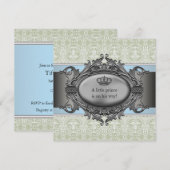 Invitation Baby shower Garçon Petit Prince de la Couronne Dam (Devant / Derrière)