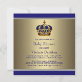 Invitation Baby shower Garçon Petit Prince de la Couronne d'o (Dos)