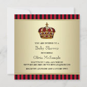 Invitation Baby shower Garçon Petit Prince de la Couronne Rou (Dos)