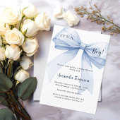 Invitation Baby Shower garçon ruban bleu