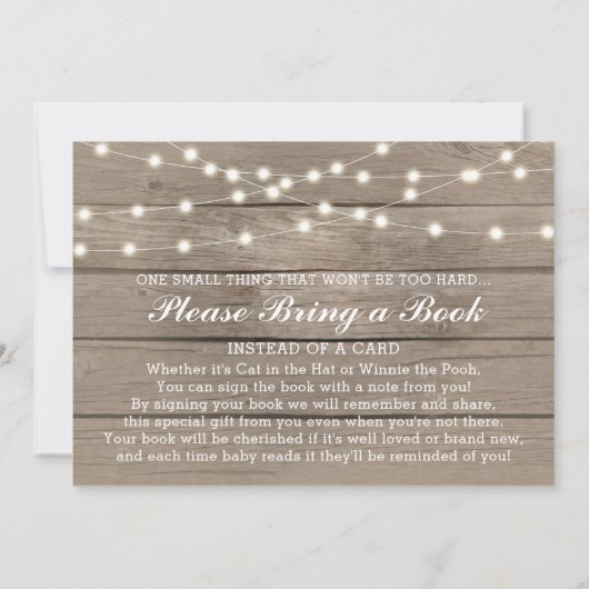 Invitation Baby shower Garçon Rustique String Lights Babys Re (Dos)