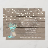 Invitation Baby shower Garçon Rustique String Lights Babys Re (Devant / Derrière)