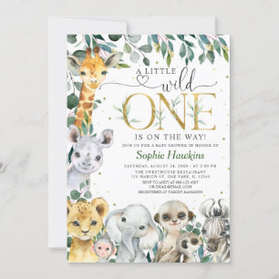 Invitation Baby shower Garçon sauvage Tropical One Safari Ani