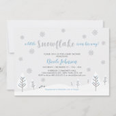 Invitation Baby shower Garçon Silver & Blue Winter Wonderland (Devant)