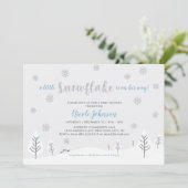 Invitation Baby shower Garçon Silver & Blue Winter Wonderland (Debout devant)