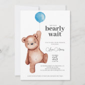 Invitation Baby shower Garçon Teddy Bear (Devant)