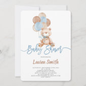 Invitation Baby shower Garçon Teddy Bear (Devant)