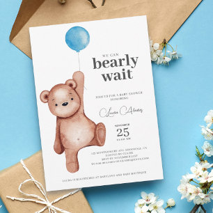 Invitation Baby shower Garçon Teddy Bear