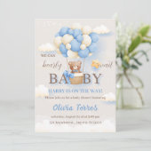 Invitation Baby shower Garçon Teddy Bear (Debout devant)