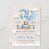 Invitation Baby shower Garçon Teddy Bear (Devant / Derrière)