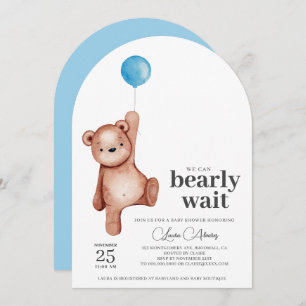 Invitation Baby shower Garçon Teddy Bear