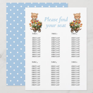 Invitation Baby Shower Garçon Teddy Floral Rustique tableau