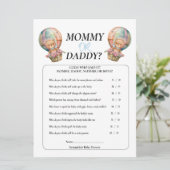 Invitation Baby Shower Garçon Teddy Maman Papa Ballon Bleu (Debout devant)