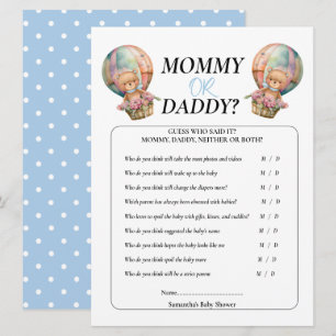Invitation Baby shower Garçon Teddy Maman Papa Bleu Bleu