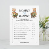 Invitation Baby shower Garçon Teddy Maman Papa Rustique Flora (Debout devant)