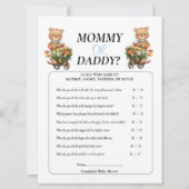 Invitation Baby shower Garçon Teddy Maman Papa Rustique Flora (Devant)