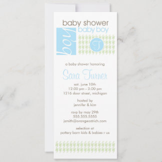 Invitation Baby shower garçon - tendance