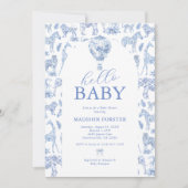 Invitation Baby shower Garçon Toile De Jouy Safari (Devant)
