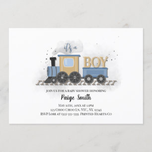 Invitation Baby shower garçon Train C'est un g