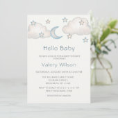 Invitation Baby shower Garçon Turquoise Mint (Debout devant)