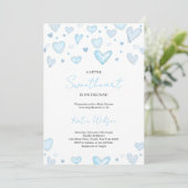 Invitation Baby shower Garçon Valentine (Debout devant)