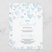 Invitation Baby shower Garçon Valentine (Devant / Derrière)