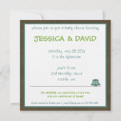 Invitation Baby shower garçon vert/bleu/Brown de | de hibou (Dos)