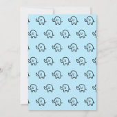 Invitation Baby shower Garçons Filles Éléphant Motif bleu mig (Dos)