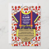 Invitation Baby shower Garçons "Little Fireman" moderne (Devant)