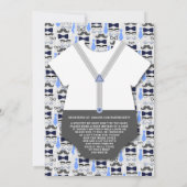 Invitation Baby shower Garçons "Little Man" moderne (Dos)