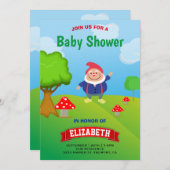 Invitation Baby shower Garden Gnome (Devant / Derrière)