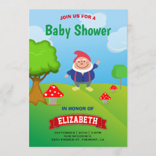 Invitation Baby shower Garden Gnome