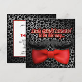 Invitation Baby shower GARY Little Gentleman Whiskers Card (Devant / Derrière)
