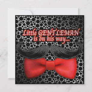 Invitation Baby shower GARY Little Gentleman Whiskers Card
