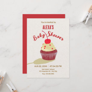 Invitation Baby shower gâteau cupcake mignon