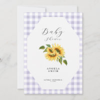 Baby shower Générique En vichy tournesol Lavender