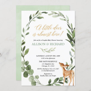 Invitation Baby shower Genre des couples de cerfs neutres