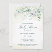 Invitation baby shower Genre Neutre Eucalyptus Verdure (Devant)