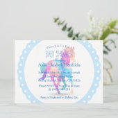 Invitation Baby shower géométrique à cheval à couronne bleue (Debout devant)