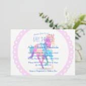 Invitation Baby shower géométrique à cheval rose en couronne (Debout devant)