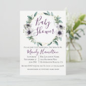 Invitation Baby shower géométrique de l'éucalyptus (Debout devant)