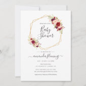 Invitation Baby shower géométrique Marsala et Blush Boho (Devant)