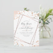 Invitation Baby shower géométrique rose Gold & Blush Paint Ro (Debout devant)