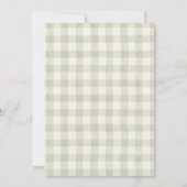 Invitation Baby Shower Gingham Animaux de la Forêt (Dos)