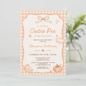 Invitation Baby Shower Gingham Bébé Doux (Debout devant)